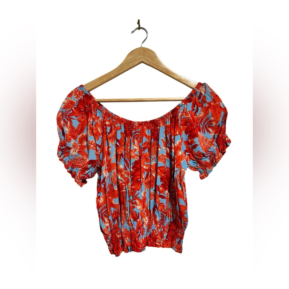 Red Forever 21 Ruched Blouse